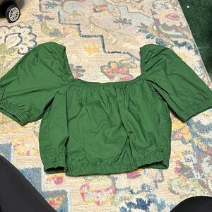 H&M Forest Green Off-Shoulder Blouse